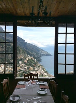 Our lunch view in Positano.