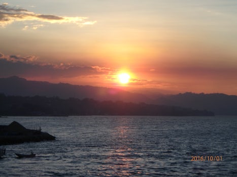 Sunset leaving Honiara