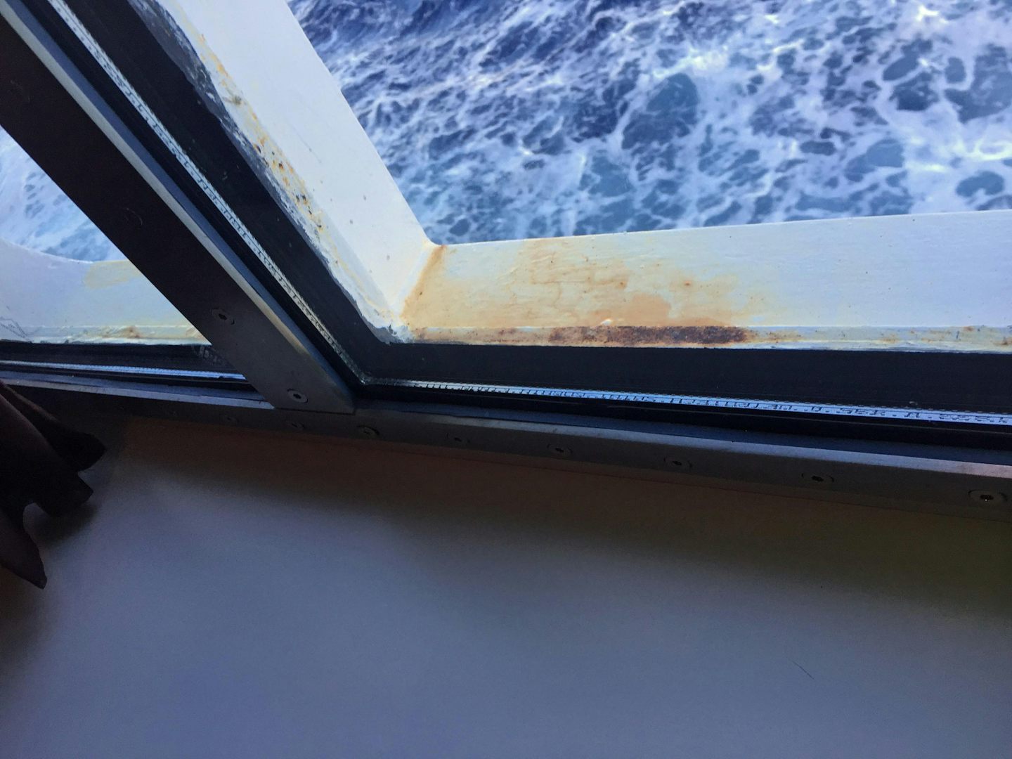 Rust on windowsill in Coffee Bar.