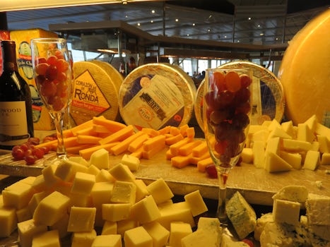 Assorted cheeses in the Windjammer restaurant
