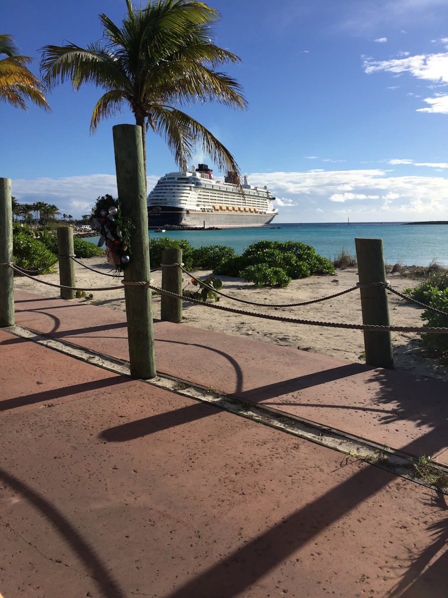View of the Fantasy from Castaway Cay