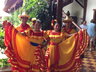 Dancers entertaining at lunch in Granada, Nicaragua.