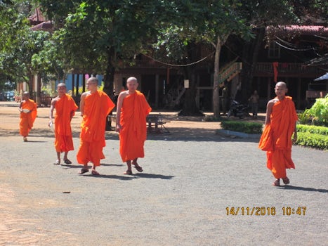 The novice monks at Wat Hanchey.