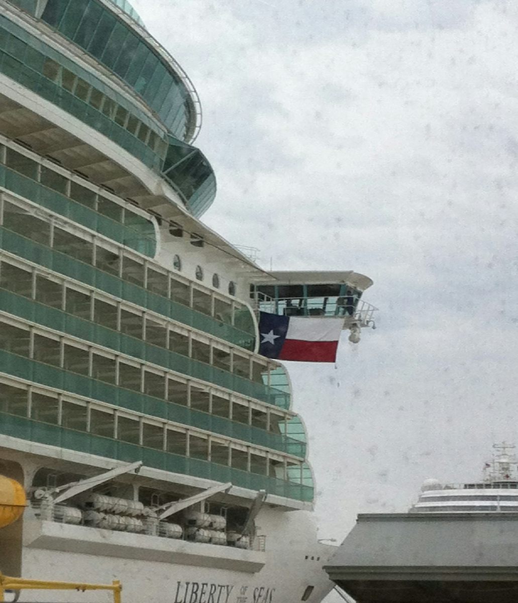Flying the Texas flag in port - Galveston!