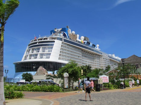 Anthem of the Seas docked in Falmouth, Jamaica with a view of Two70 exterio