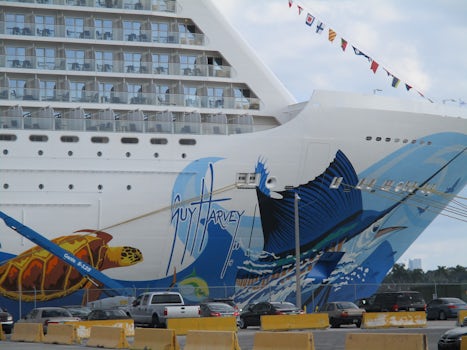 The artwork on the ship