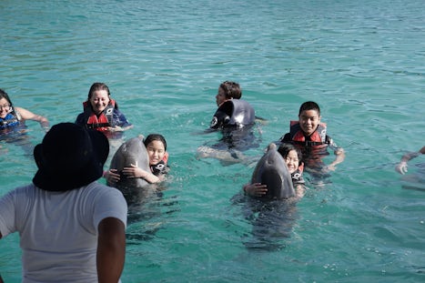 Kids having fun at Blue Lagoon Island Dolphin Swim
