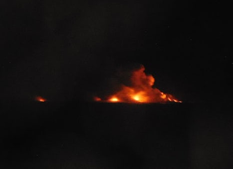 Cruising past the Kiluea volcano at night.