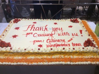 A Thank You cake big enough to feed hundreds of cruisers.