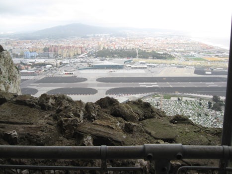 Runway at Gibraltar, looking down from War ll observation post on the "
