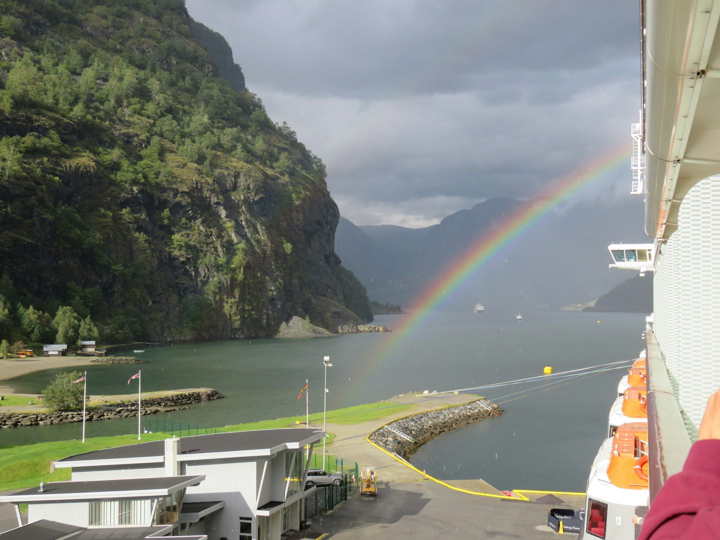 Rainbow at Flam, Norway taken from balcony on Celebrity Eclipse