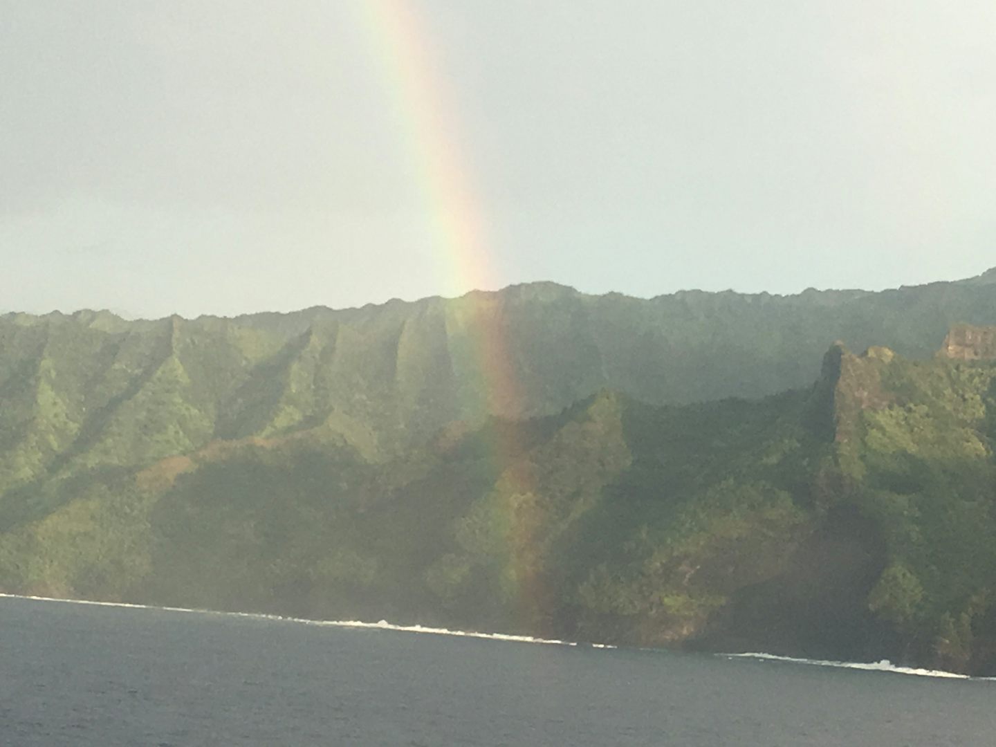 Pride of America sailed by the Na-Pali Coast, Kauai, Hawaii. This is only accessible by Air or Sea