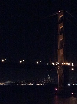 Arriving at dawn under the Golden Gate Bridge