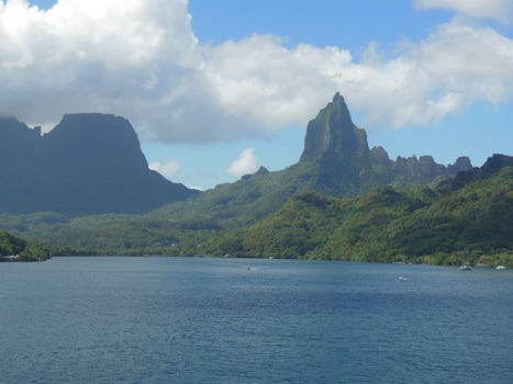 Moorea, a spectacular entrance but otherwise very disappointing.  The beach