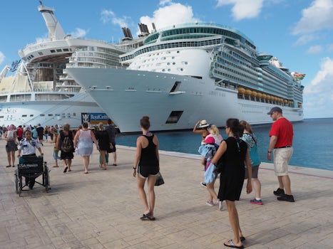 The Liberty docked next to the Allure in sunny Cozumel