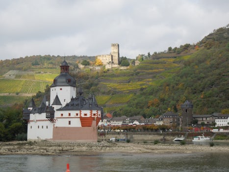 Castles and town in Rhine River Gorge