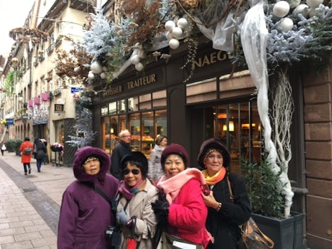Strasbourg, France, walking and admiring the beautiful Christmas decoration