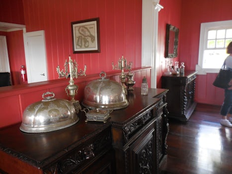 Historic family silver collection on display in the Fairview Great House up
