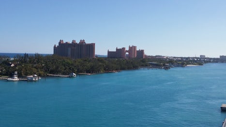 View of Atlantis on the way out of Nassau
