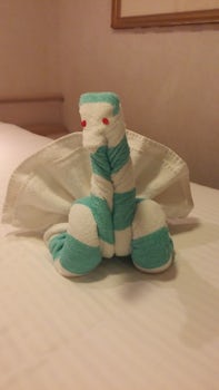 Saturday Night's Towel Creation - "Peacock"