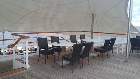 "Our" gathering place on the top aft deck - outside Plantation Bar