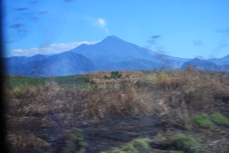 Smoking volcano taken from tour bus on way to Antigua, Guatamala.