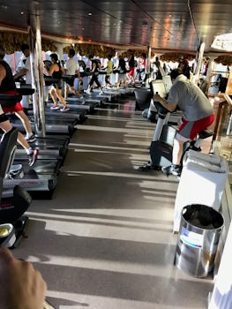 The gym aboard the Carnival Miracle! Weight equipment was in a separate roo