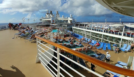 This is at sea. Note there are chairs to lay on which can be an issue. Ther