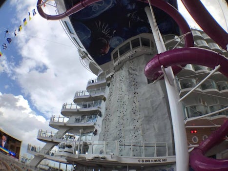 Rock Climbing wall on the back of the Harmony of the Seas