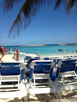 Great Stirrup Cay, view of ship from beach