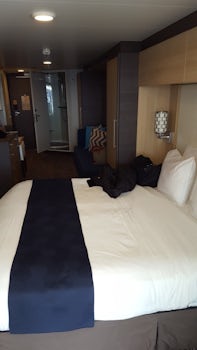 stateroom.  nice size.  great to have the bed next to the balcony.
