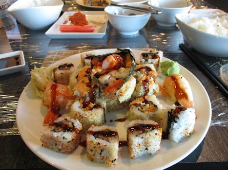 Individual meal prepared in the Sushi Class