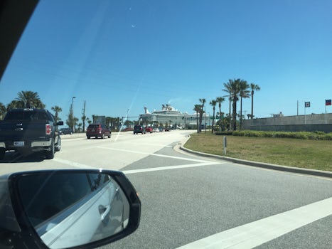 Arriving at Port Canaveral to board Oasis (in the background).