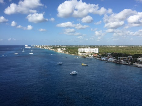 View of Cozumel from Oasis, 17th floor Crown Loft suite (L1-1756).