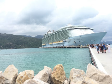 View of Allure of the Seas in port at Labadee, Haiti.