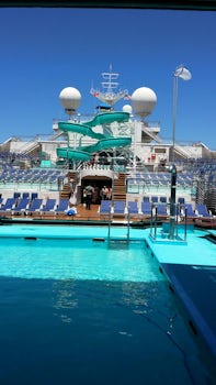 Carnival Triumph mid deck pool and waterslide