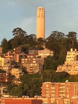 Our "neighbors" and Coit Tower (Get a starboard cabin)