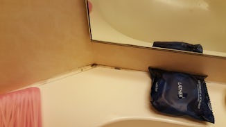Mold around bathroom sink