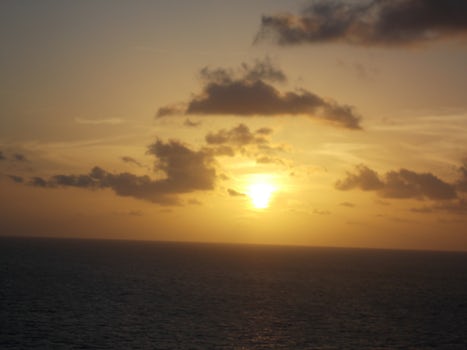 Watching the sunset on our final day at sea.