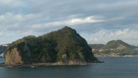 The famous Turtle Island (of anime fame) stands near the entrance to Nagasa