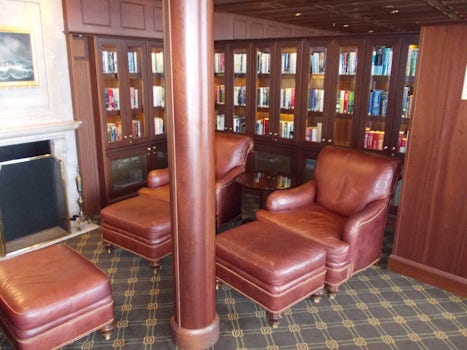 The ship's library. Just one of several areas for a quiet read.