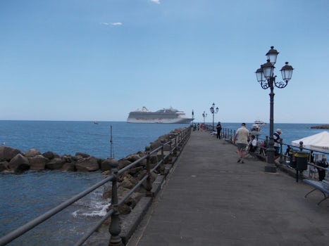 Off the Amalfi coast, the Riviera lies at anchor.