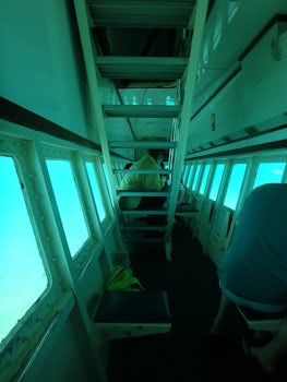 Inside of the partial Submarine in the Bahamas.