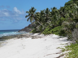 Deserted beach in the Seychelles