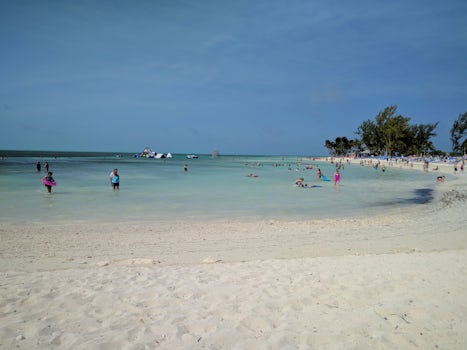The beach on Coco Cay.
Don't go on a windy day!