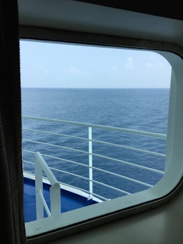 Ocean view from D727, the railing close to the window is for a crew ladder