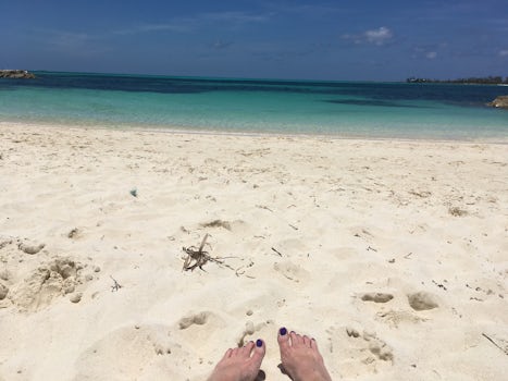 NASSAU:  soft white sand at Saunders Beach - we had it all to ourselves!