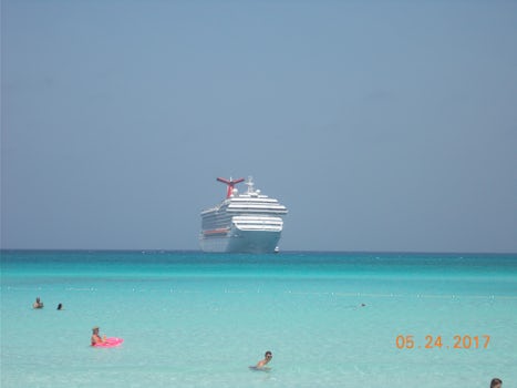 swimming at Half Moon Cay - most beautiful turquoise water