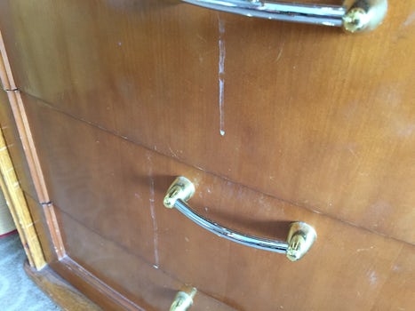 crud dripping down cabinets