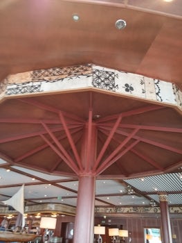 Portion of interior decoration of Outrigger Lounge on the Sky